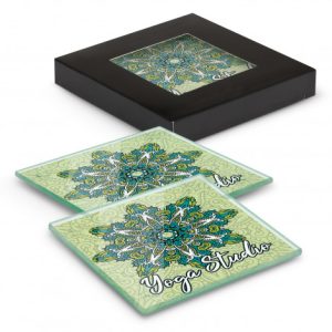 Venice Glass Coaster - Set of 2 - Square - Full Colour